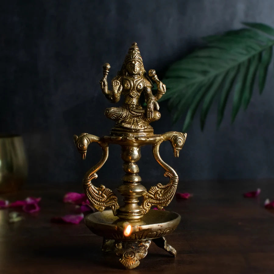 Brass Laxmi Diya 8"